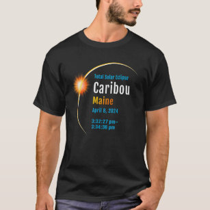 Camiseta Caribou Maine ME Eclipse solar total 2024 1