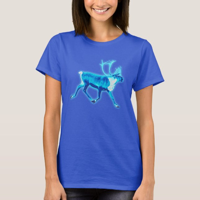 Camiseta Caribú azul (reno) (Anverso)
