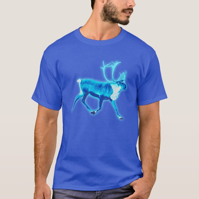 Camiseta Caribú azul (reno) (Anverso)