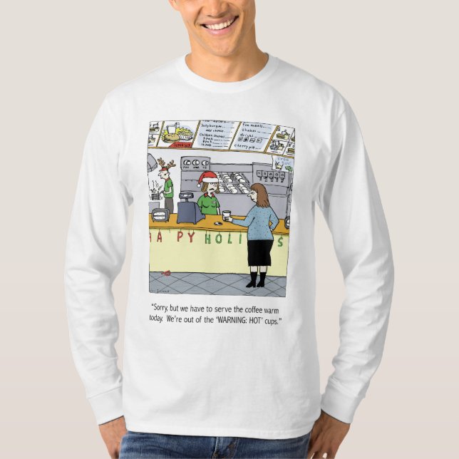 Camiseta Caricatura de café caliente (Anverso)