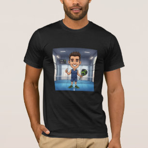 Camiseta Caricatura de dibujos animados de jugador de remo
