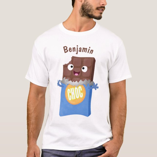 Camiseta Caricatura de dibujos animados de un dulce chocola (Anverso)