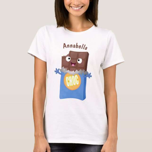 Camiseta Caricatura de dibujos animados de un dulce chocola (Anverso)