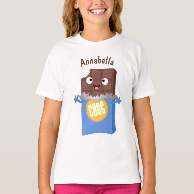 Camiseta Caricatura de dibujos animados de un dulce chocola (Anverso)