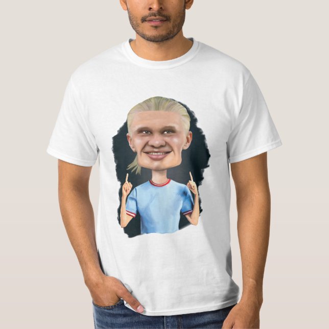 Camiseta Caricatura de Erling Haaland (Anverso)