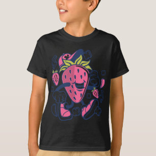 Camiseta Caricatura de fruta de fresa Gracioso