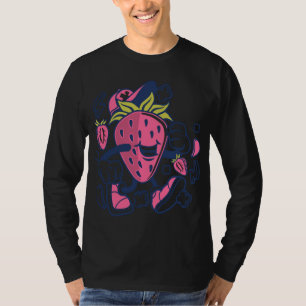 Camiseta Caricatura de fruta de fresa Gracioso