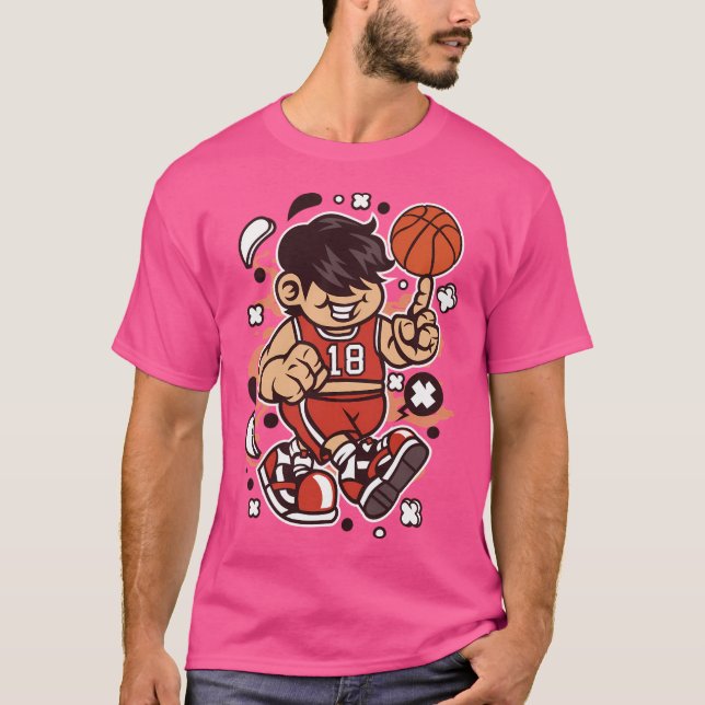 Camiseta Caricatura de jugador de baloncesto - Gracioso par (Anverso)