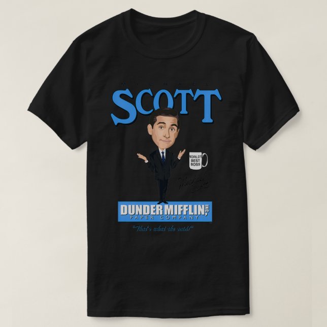 Camiseta Caricatura de Office de Michael Scott (Diseño del anverso)