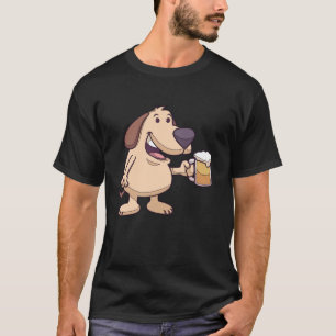Camiseta Caricatura De Perro Que Disfruta De Cerveza Para A