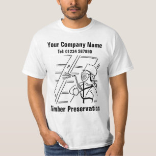 Camiseta Caricatura de preservación de madera para personal