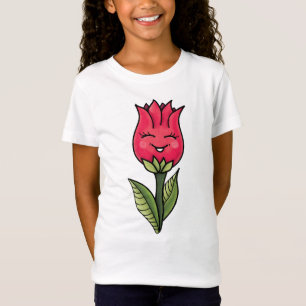 Camiseta Caricatura de resorte de flor mate