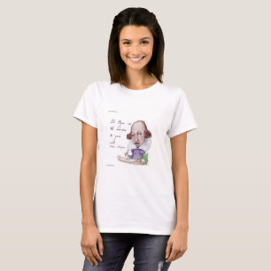 Camiseta Caricatura de Shakespeare y citas de tentación par
