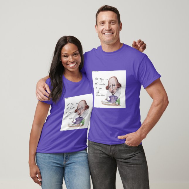Camiseta Caricatura de Shakespeare y famosa cita de la temp (Unisexo)