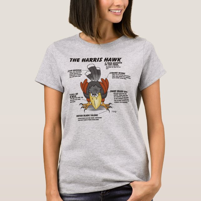 Camiseta Caricatura del halcón de Harris (Anverso)