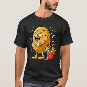 Camiseta Caricatura divertida de patatas fritas con persona