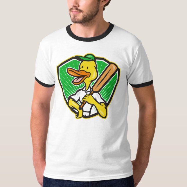 Camiseta Caricatura Retro de Cricket Pato (Anverso)
