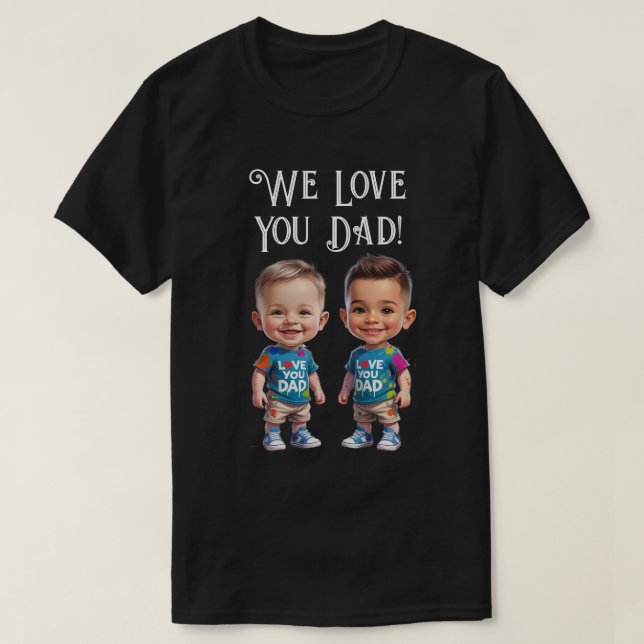 Camiseta Caricaturas de niños personalizados "te queremos p (Diseño del anverso)