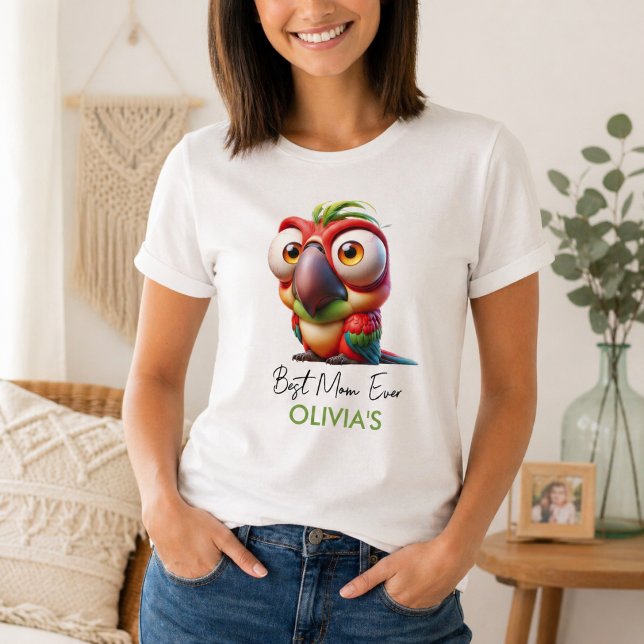 Camiseta Caricaturas Mágicas de Loro Cumpleaños 1º  (Magical Parrot Caricatures 1st Birthday T-Shirt)