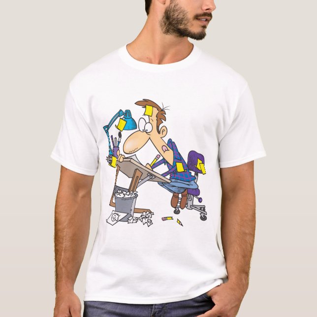 Camiseta Caricaturista En El Trabajo (Anverso)