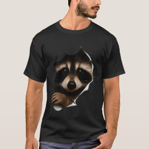 Camiseta Cariñoso rostro de mapache asomándose para amantes