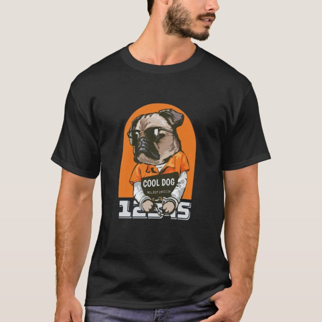 Camiseta Carlin De Perro Guay Con Naranja De Vidrio Solar (Anverso)