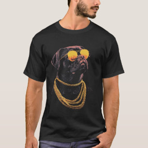Camiseta Carlino Negro Con Gafas De Sol