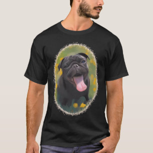 Camiseta Carlino negro en un prado primaveral