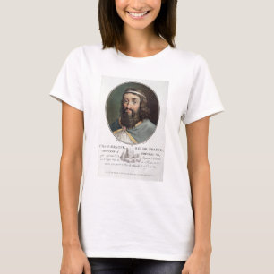Camiseta Carlomagno (747-814), rey de Francia, grabó cerca