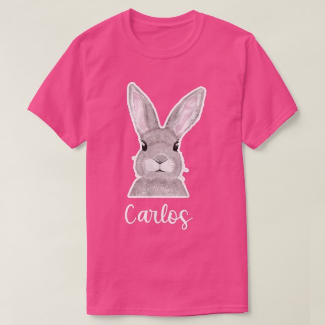 Camiseta Carlos Nombre Semana Santa Bunny Nombre personaliz (Diseño del anverso)