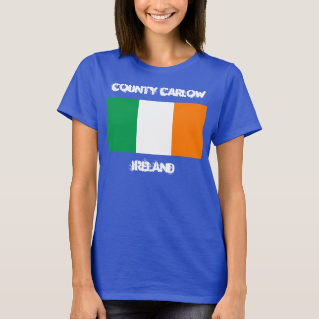 Camiseta Carlow, Irlanda con bandera irlandesa (Anverso)