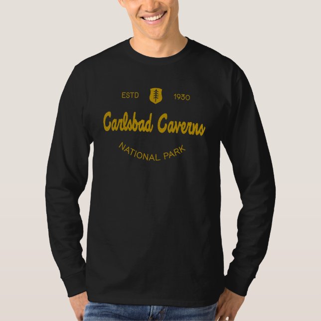 Camiseta Carlsbad Caverns National Park Classic Script Styl (Anverso)