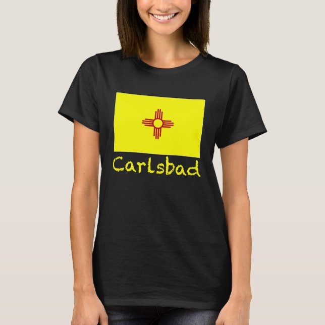 Camiseta Carlsbad New Mexico USA Flag Souvenir (Anverso)