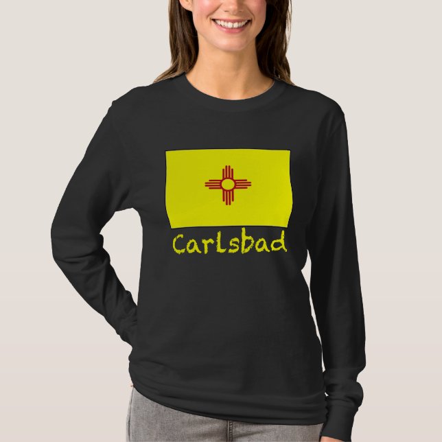 Camiseta Carlsbad New Mexico USA Flag Souvenir (Anverso)