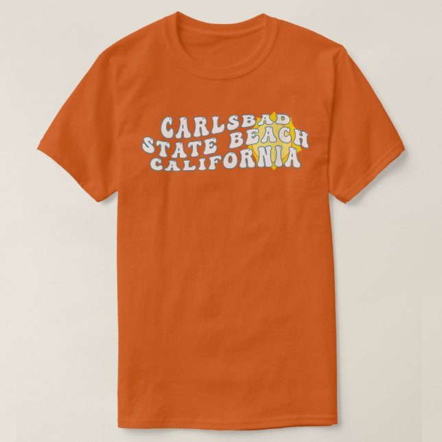 Camiseta Carlsbad State Beach California CA Retro Wa (Diseño del anverso)