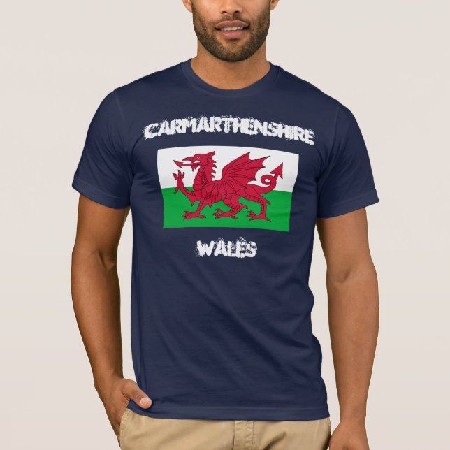 Camiseta Carmarthenshire, Gales con bandera galesa (Anverso)