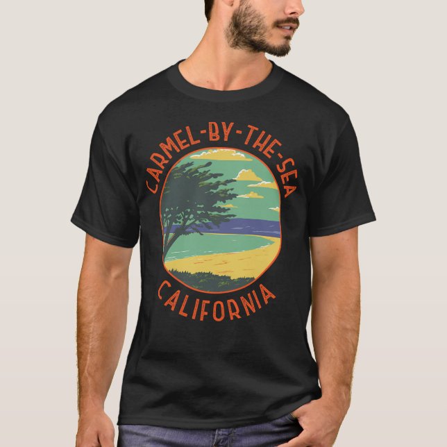 Camiseta Carmel-By-The-Sea California Retro Distressed Circ (Anverso)