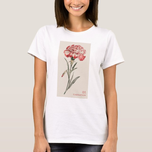 Camiseta Carnación - Flor de nacimiento de enero (Anverso)