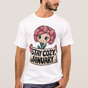 Camiseta Carnación sonriente sosteniendo un Ilustracion car