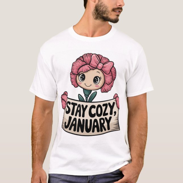 Camiseta Carnación sonriente sosteniendo un Ilustracion car (Anverso)