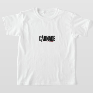Camiseta "Carnage – Tipografía Marcada Goteo de Sangre Gráf