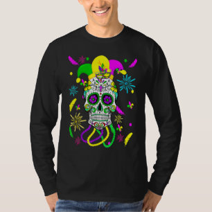 Camiseta Carnaval de cráneo de azúcar Máscara Sombrero de b