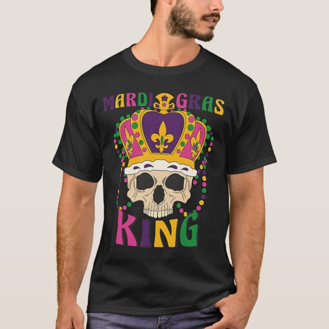 Camiseta Carnaval de cráneo de Mardi Gras Carnaval de la má (Anverso)