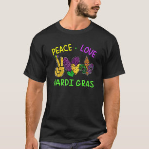 Camiseta Carnaval De Hippies Paz Amor A Mardi Gras Largo 1