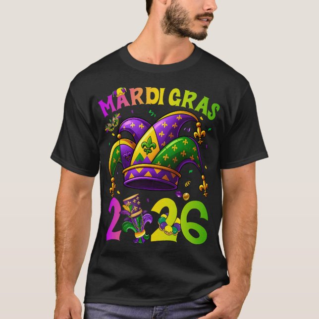 Camiseta Carnaval de Mardi Gras 2026 Bufón (Anverso)