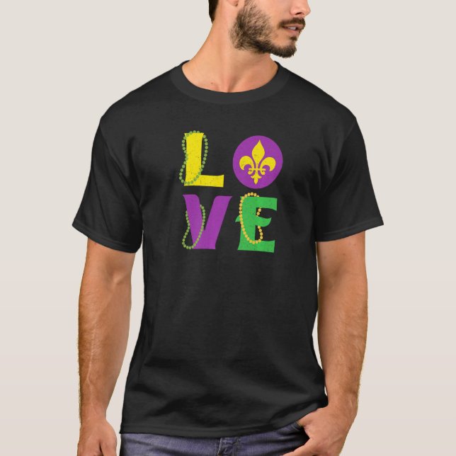 Camiseta Carnaval de Mardi Gras Amor Festival Cajun de Nuev (Anverso)
