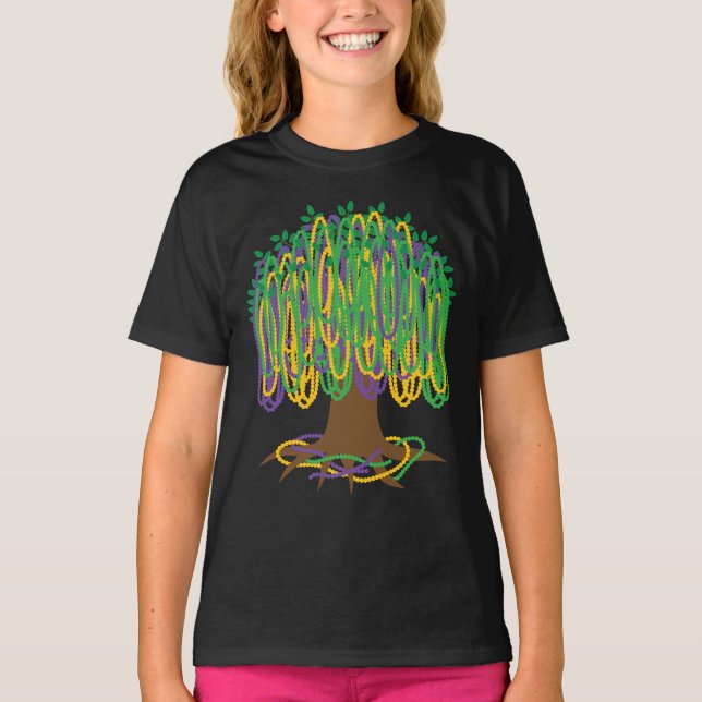 Camiseta Carnaval de Mardi Gras Bead Tree (Anverso)