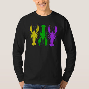 Camiseta Carnaval de Mardi Gras del cangrejo de gambas retr