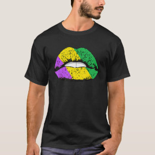 Camiseta Carnaval de Mardi Gras Disfraz Morado Amp Fleur de