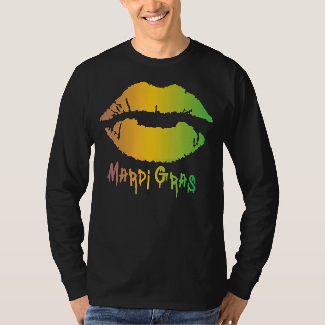 Camiseta Carnaval de Mardi Gras Disfraz Morado Amp Fleur de (Anverso)